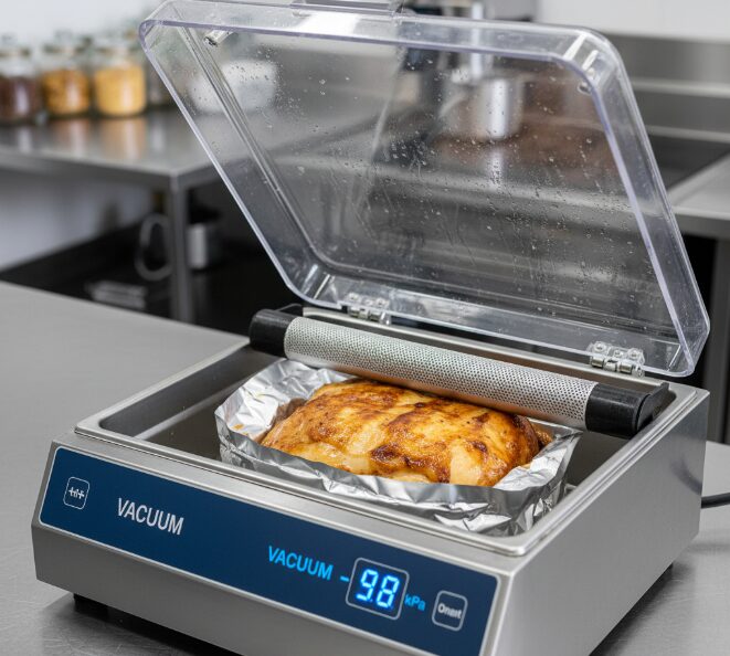 Tabletop internal cavity vacuum packaging machine