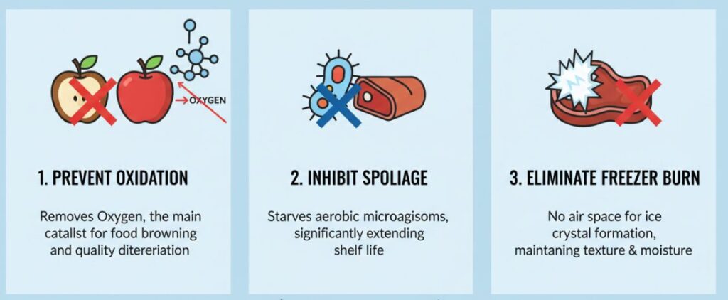 The reason why vacuum packaging machines can keep food fresh.