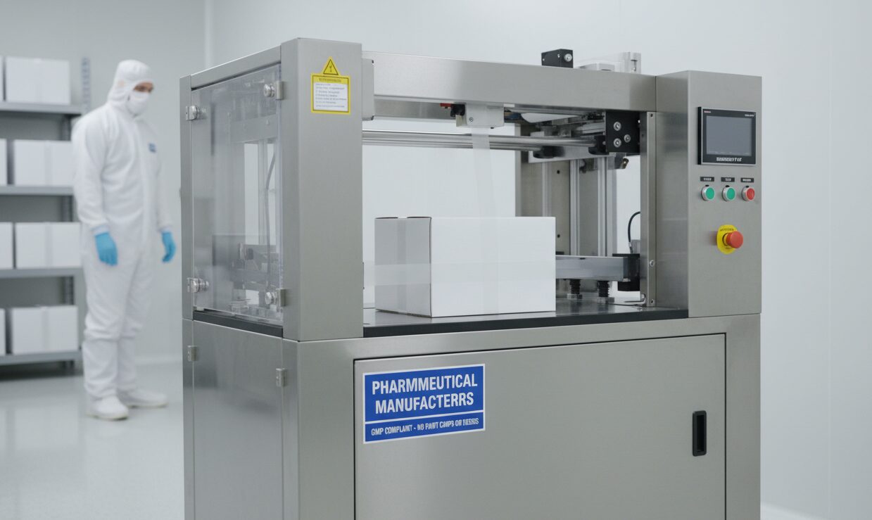 Pharmaceutical Manufacturers for automatic strapping machine with stainless steel frame