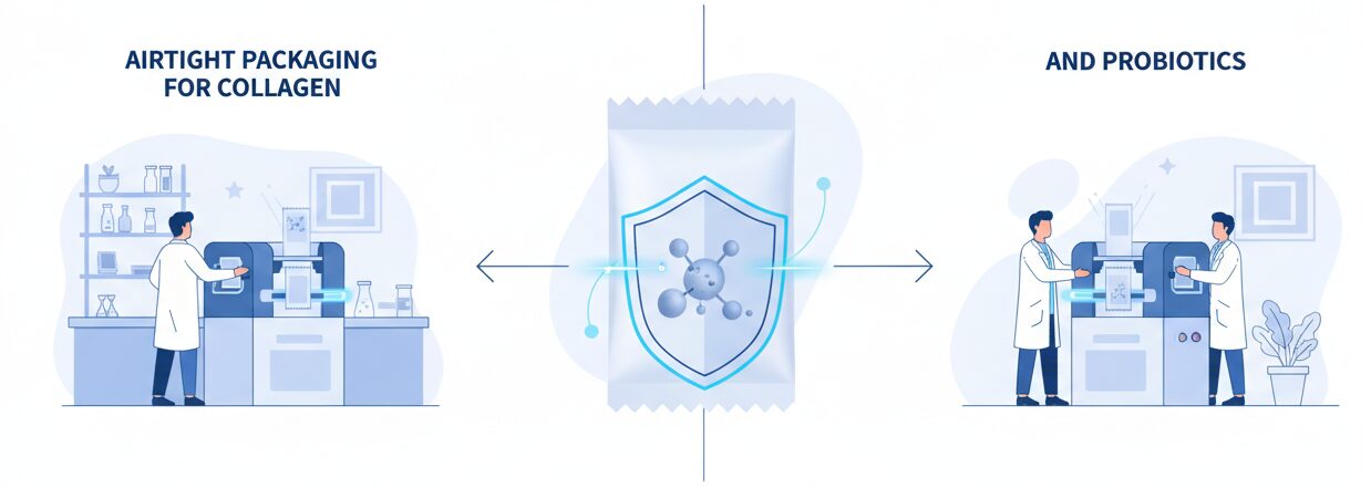 Nutraceutical & Supplement Labs for
4 Side Seal Sachet Packaging Machines