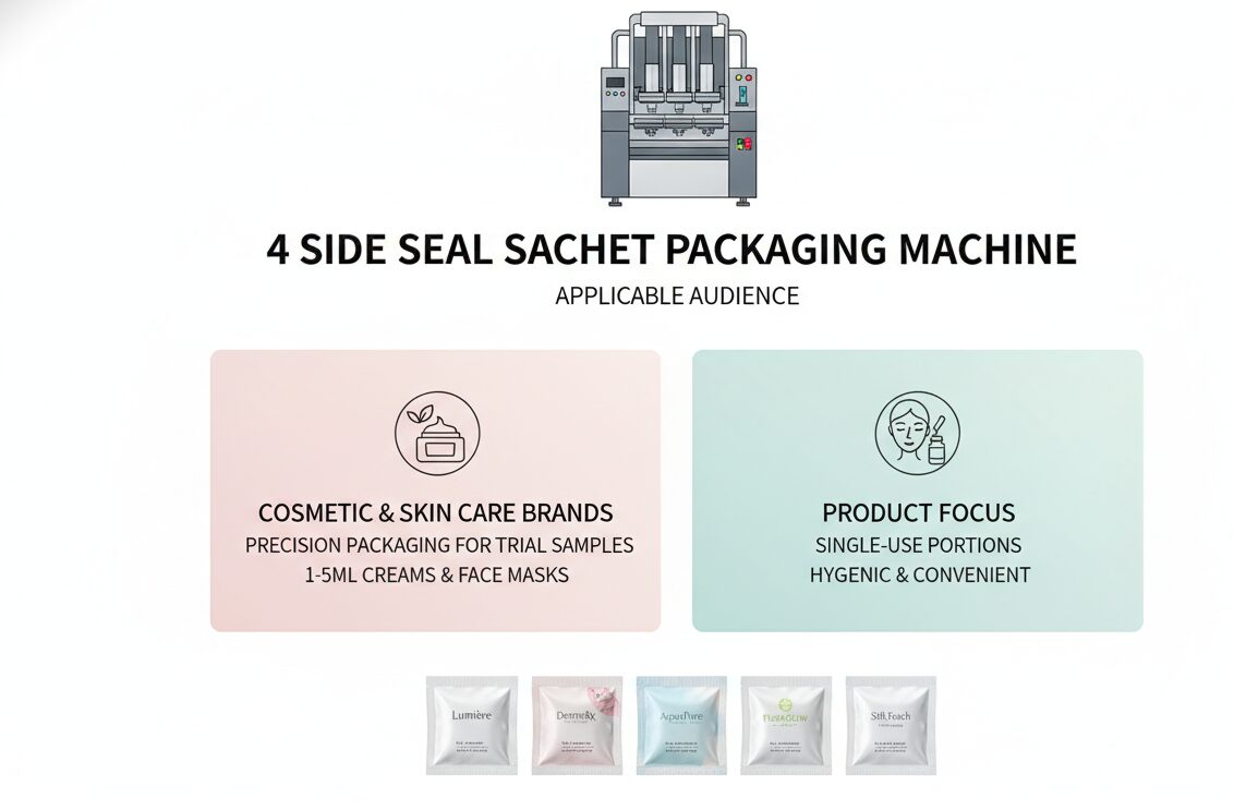 Cosmetic & Skin Care Brands for
4 Side Seal Sachet Packaging Machines