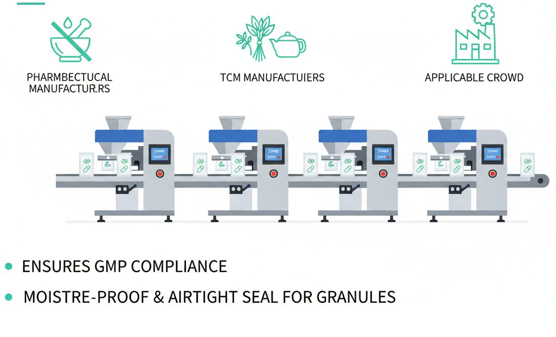 Pharmaceutical & TCM Manufacturers for
4 Side Seal Sachet Packaging Machines