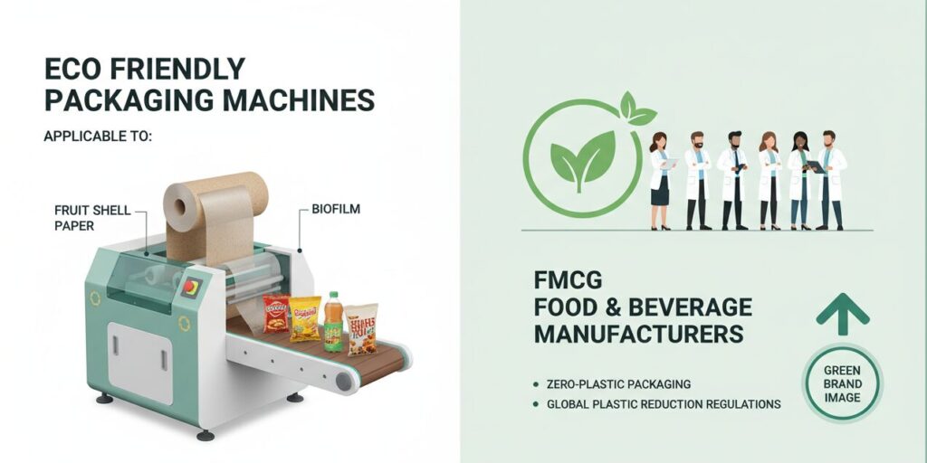 Eco Friendly Packaging Machines Applicable Crowd To FMCG food and beverage manufacturers