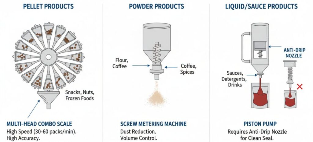The packaging machine can handle a variety of materials.