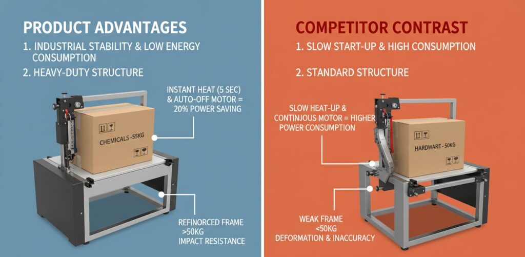 low-table automatic strapping machine contrast point