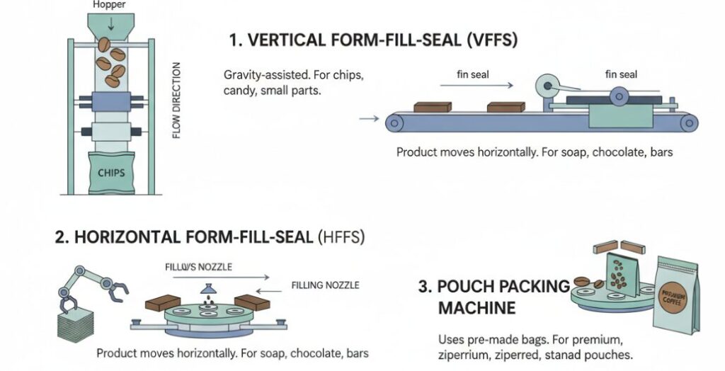 Common types of packaging machine structures