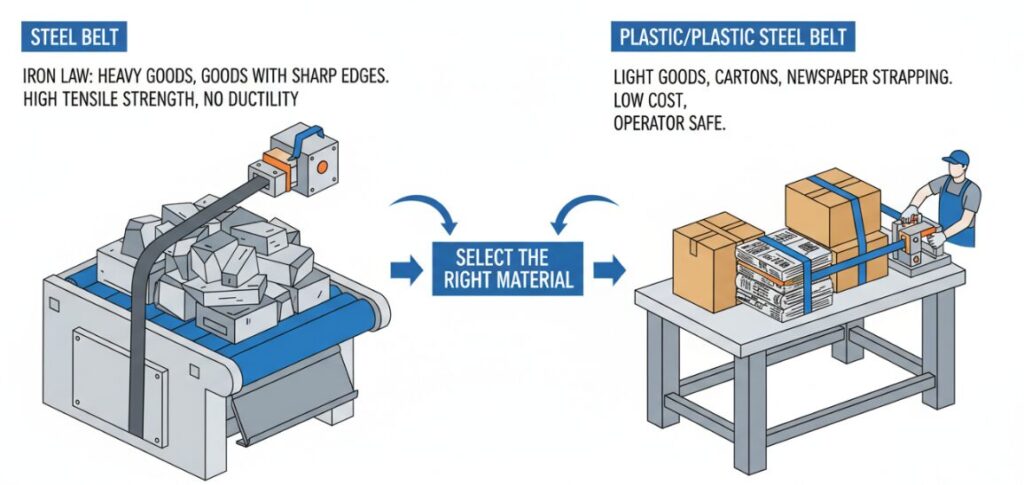 Material selection for packaging machines