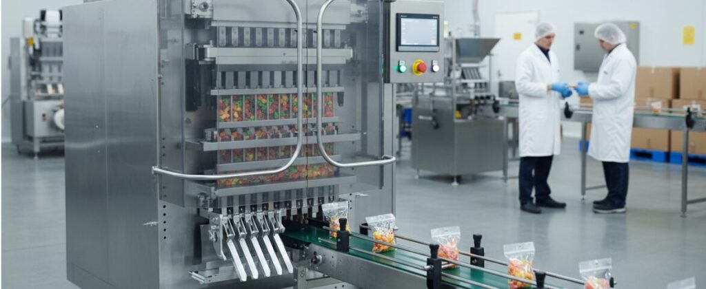 Photos of gummy candy packaging machines