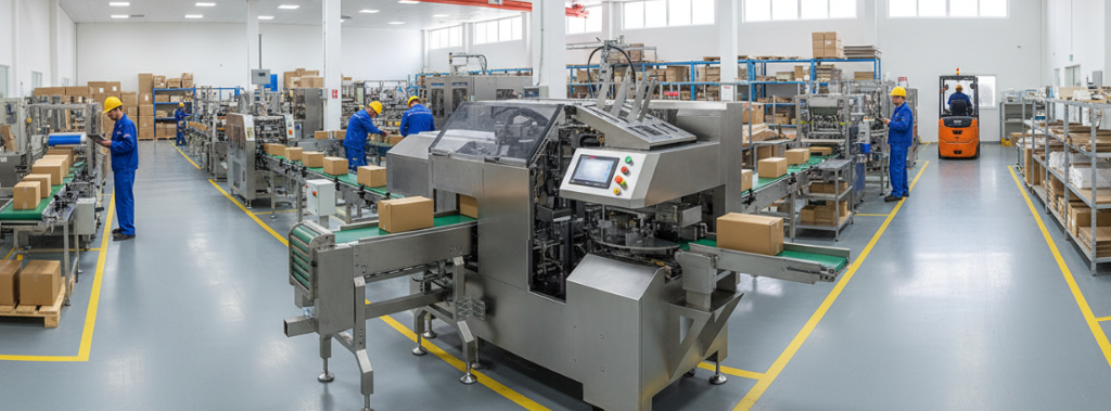 Packing machines in the workshop