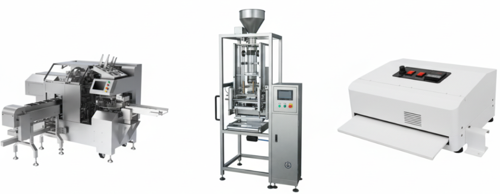 Packaging machines of different sizes and complexities