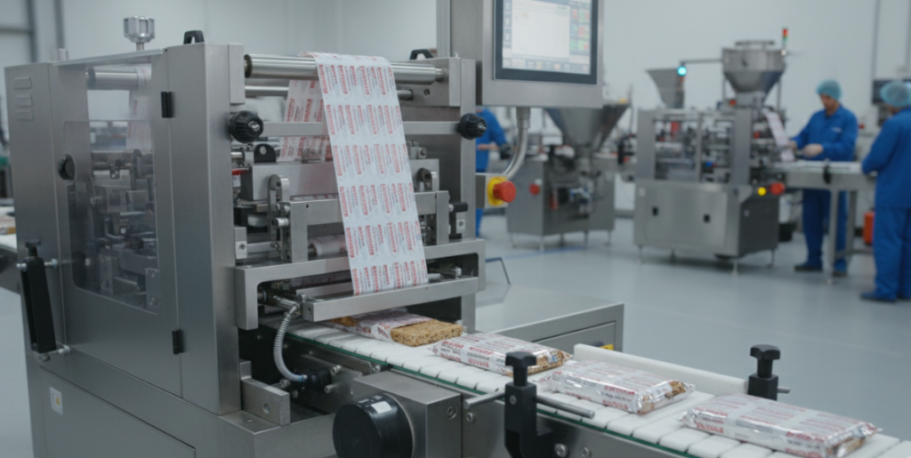 Packaging machine in operation