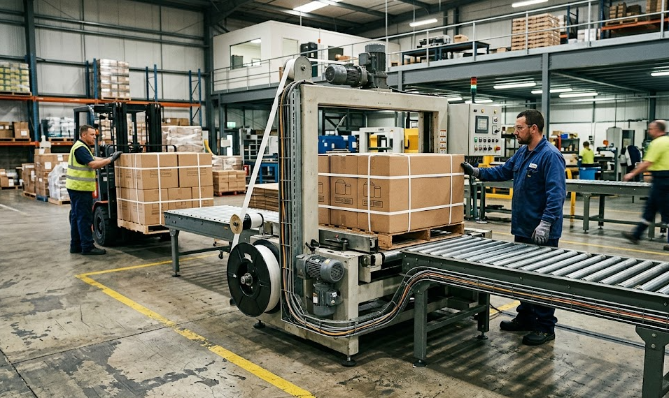 Automatic side-seal strapping machines for people