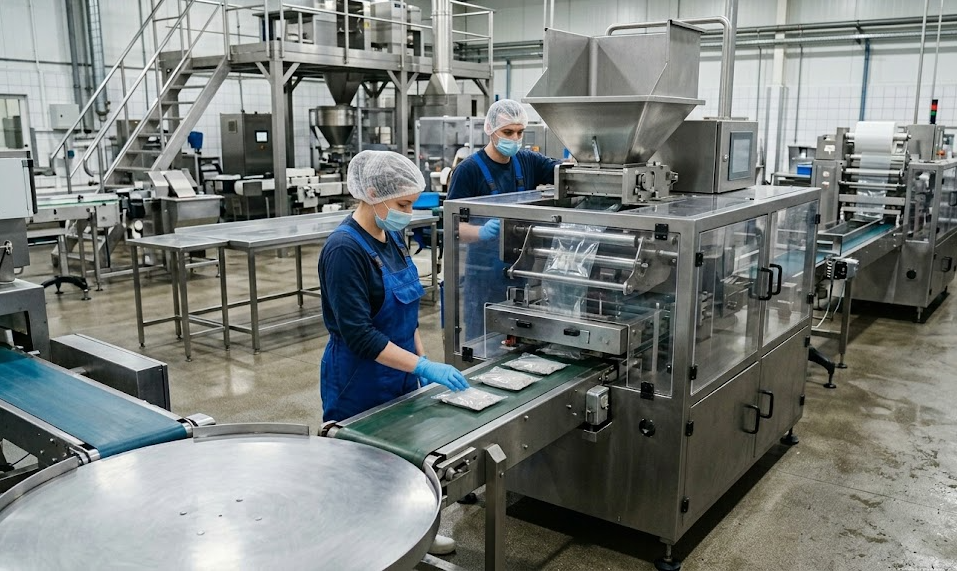 Ground meat packaging machine applicable population