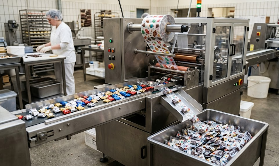 Small flow wrapping machine applicable crowd