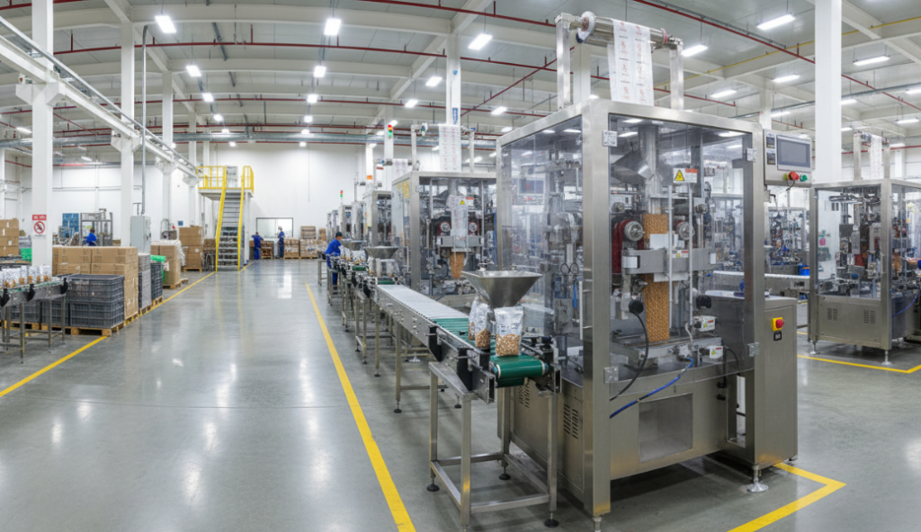 Panoramic view of packaging machines